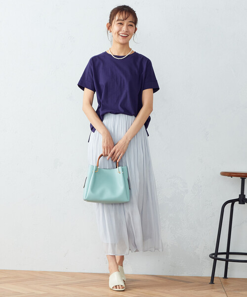 COMME CA ISM(コムサイズム)の「日本の伝統カラーTシャツ(Tシャツ/カットソー・レディース・ブラック/ネイビー/レッド/ターコイズブルー/イエロー/グリーン/ミント/ワイン・SMALL/MEDIUM/LARGE)」の11枚目の写真