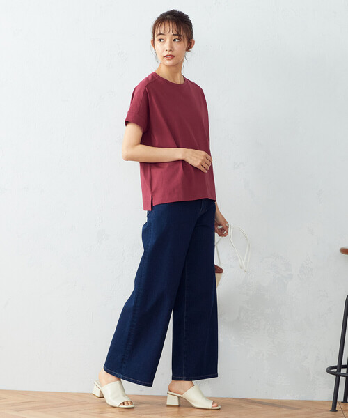 COMME CA ISM(コムサイズム)の「日本の伝統カラーTシャツ(Tシャツ/カットソー・レディース・ブラック/ネイビー/レッド/ターコイズブルー/イエロー/グリーン/ミント/ワイン・SMALL/MEDIUM/LARGE)」の15枚目の写真