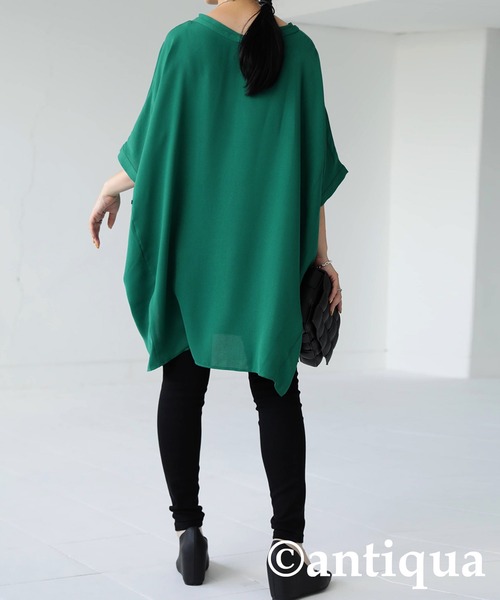 antiqua（アンティカ）の「2WAY ウエストポイントトップス（Tシャツ/カットソー・レディース・グリーン/オフホワイト/パープル/ブラック・FREE）」の18枚目の写真
