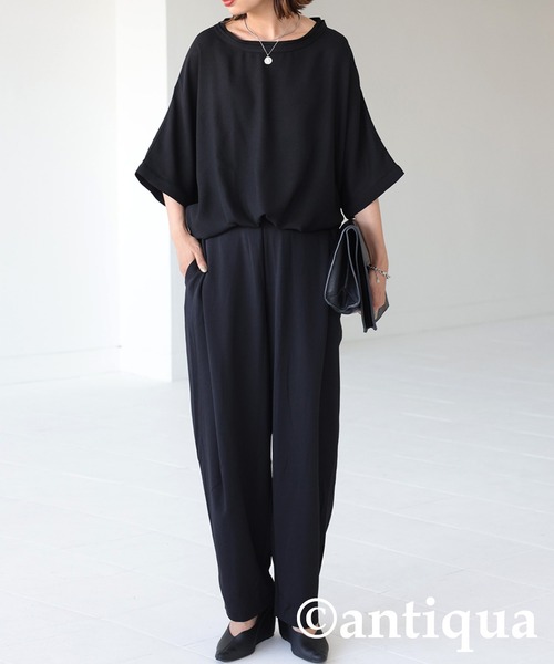 antiqua（アンティカ）の「2WAY ウエストポイントトップス（Tシャツ/カットソー・レディース・グリーン/オフホワイト/パープル/ブラック・FREE）」の12枚目の写真