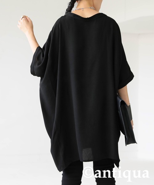 antiqua（アンティカ）の「2WAY ウエストポイントトップス（Tシャツ/カットソー・レディース・グリーン/オフホワイト/パープル/ブラック・FREE）」の15枚目の写真
