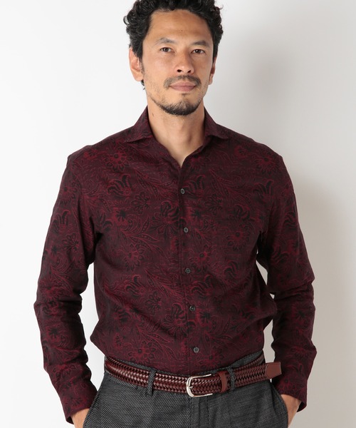 MEN'S BIGI（メンズビギ）の「ボタニカルジャガードカッタウェイスキッパーシャツ（シャツ/ブラウス・メンズ・ベージュ/ネイビー/ボルドー・01/02/03/04）」の6枚目の写真