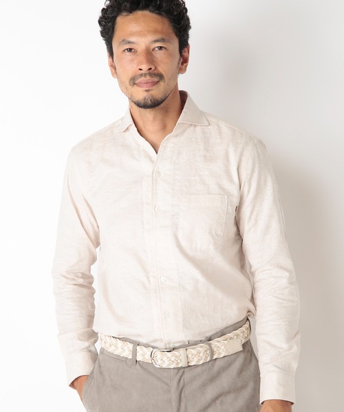 MEN'S BIGI（メンズビギ）の「ボタニカルジャガードカッタウェイスキッパーシャツ（シャツ/ブラウス・メンズ・ベージュ/ネイビー/ボルドー・01/02/03/04）」の13枚目の写真