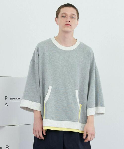 FRAPBOIS(フラボア)の「ショートスウェット(スウェット・レディース・グレー/オートミール・1/2)」の1枚目の写真