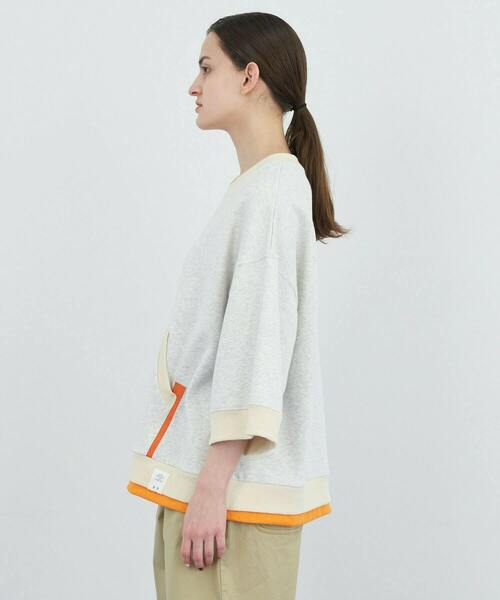 FRAPBOIS(フラボア)の「ショートスウェット(スウェット・レディース・グレー/オートミール・1/2)」の3枚目の写真