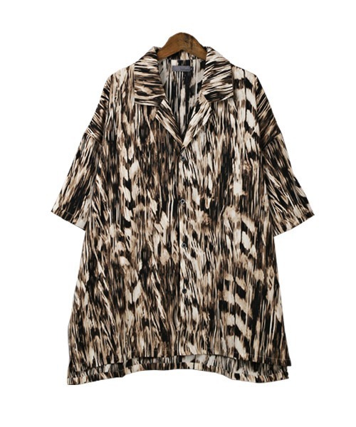 LUXSTYLE（ラグスタイル）の「総柄BIGオープンカラー半袖シャツ（シャツ/ブラウス・メンズ・ブラック/ブラウン・M/L）」の11枚目の写真