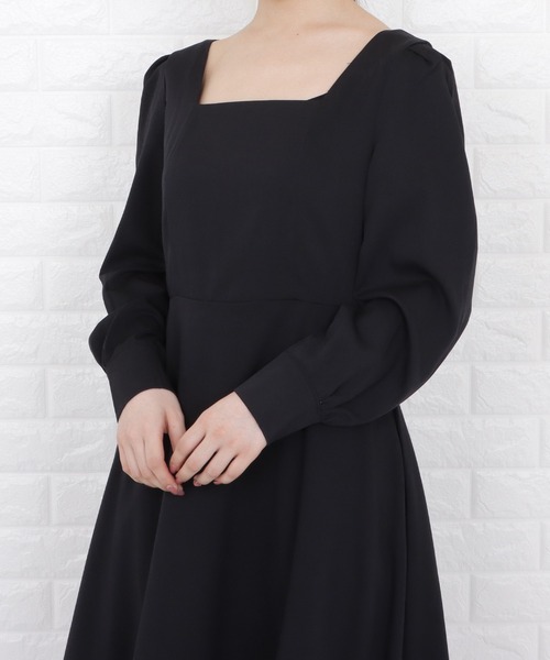 Lace Ladies(レースレディース)の「スクエアネックパフスリーブロングワンピース(ワンピース・レディース・ブラック・M/L/XL)」の8枚目の写真