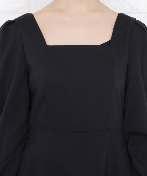 Lace Ladies(レースレディース)の「スクエアネックパフスリーブロングワンピース(ワンピース・レディース・ブラック・M/L/XL)」の10枚目の写真