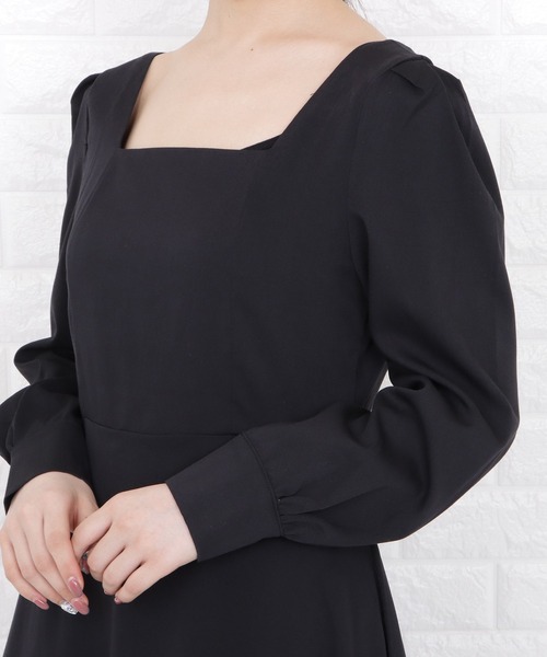 Lace Ladies(レースレディース)の「スクエアネックパフスリーブロングワンピース(ワンピース・レディース・ブラック・M/L/XL)」の11枚目の写真