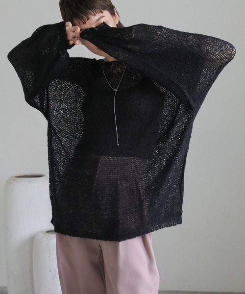 select MOCA（セレクトモカ）の「モヘアタッチローゲージシアープルオーバー（ニット/セーター・レディース・ブラック/ピンク/グリーン/アイボリー/ライトグレー/ライトベージュ・FREE）」の11枚目の写真