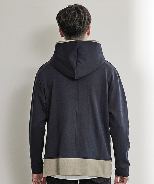 UNION STATION（ユニオンステーション）の「ハーフジップニットドッキングパーカー（パーカー・メンズ・ブラック/ホワイト/ネイビー・LL/L/M）」の5枚目の写真