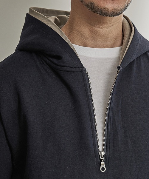 UNION STATION（ユニオンステーション）の「ハーフジップニットドッキングパーカー（パーカー・メンズ・ブラック/ホワイト/ネイビー・LL/L/M）」の10枚目の写真