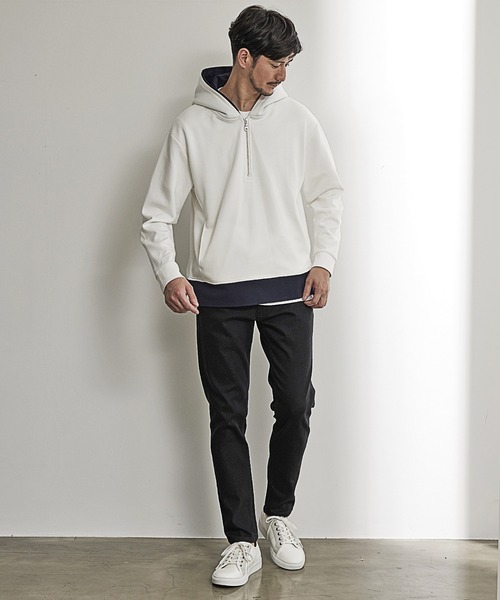 UNION STATION（ユニオンステーション）の「ハーフジップニットドッキングパーカー（パーカー・メンズ・ブラック/ホワイト/ネイビー・LL/L/M）」の15枚目の写真