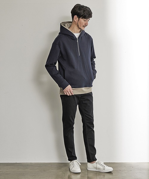 UNION STATION（ユニオンステーション）の「ハーフジップニットドッキングパーカー（パーカー・メンズ・ブラック/ホワイト/ネイビー・LL/L/M）」の16枚目の写真