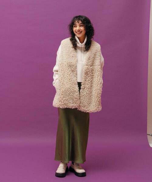 CITEN(シテン)の「<CITEN>ワッシャーサテン ナロースカート(スカート・レディース・コバルトブルー/ダークグレー/ケリー・FREE)」の7枚目の写真