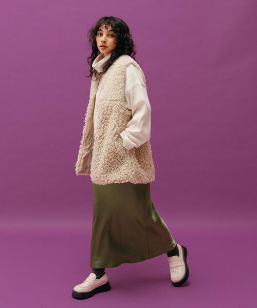 CITEN(シテン)の「<CITEN>ワッシャーサテン ナロースカート(スカート・レディース・コバルトブルー/ダークグレー/ケリー・FREE)」の9枚目の写真