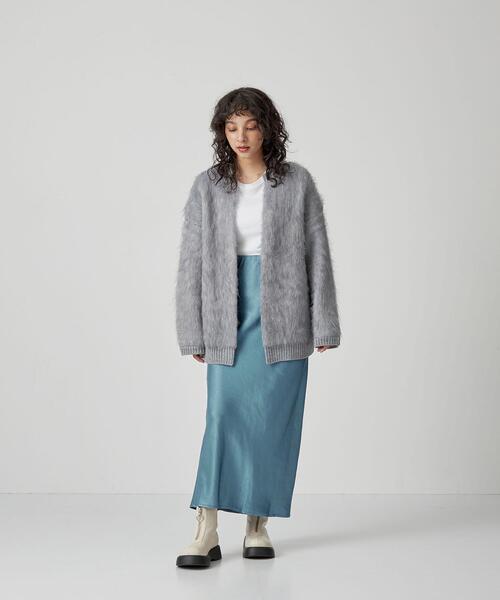 CITEN(シテン)の「<CITEN>ワッシャーサテン ナロースカート(スカート・レディース・コバルトブルー/ダークグレー/ケリー・FREE)」の11枚目の写真