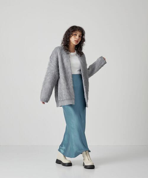 CITEN(シテン)の「<CITEN>ワッシャーサテン ナロースカート(スカート・レディース・コバルトブルー/ダークグレー/ケリー・FREE)」の12枚目の写真