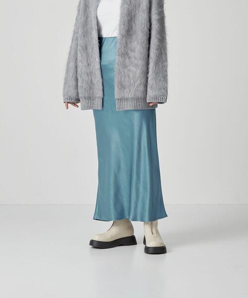 CITEN(シテン)の「<CITEN>ワッシャーサテン ナロースカート(スカート・レディース・コバルトブルー/ダークグレー/ケリー・FREE)」の14枚目の写真