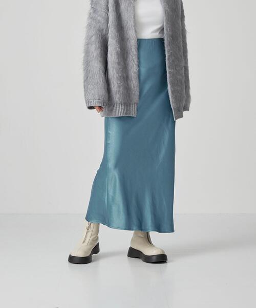 CITEN(シテン)の「<CITEN>ワッシャーサテン ナロースカート(スカート・レディース・コバルトブルー/ダークグレー/ケリー・FREE)」の15枚目の写真