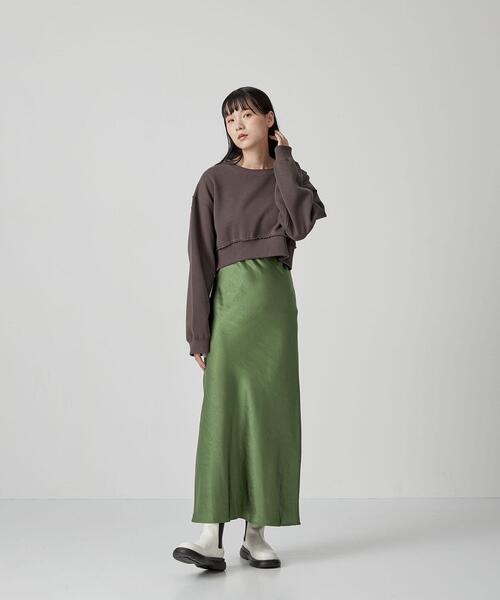 CITEN(シテン)の「<CITEN>ワッシャーサテン ナロースカート(スカート・レディース・コバルトブルー/ダークグレー/ケリー・FREE)」の22枚目の写真