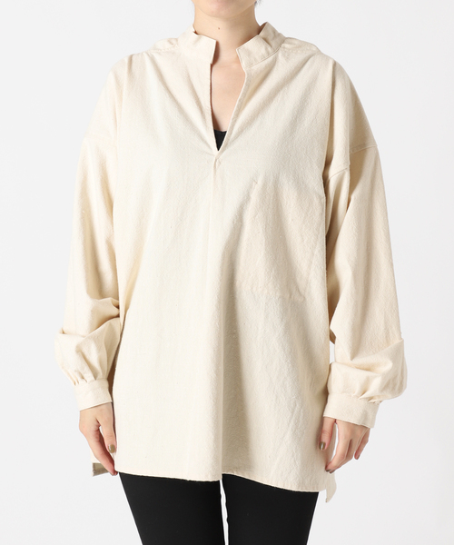 ARMY TWILL（アーミーツイル）の「別注【ARMY TWILL / アーミーツイル】PO SHIRT：シャツ（シャツ/ブラウス・レディース・アイボリー/ブラック・FREE）」の14枚目の写真