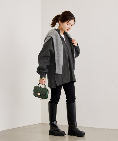 ARMY TWILL（アーミーツイル）の「別注【ARMY TWILL / アーミーツイル】PO SHIRT：シャツ（シャツ/ブラウス・レディース・アイボリー/ブラック・FREE）」の10枚目の写真