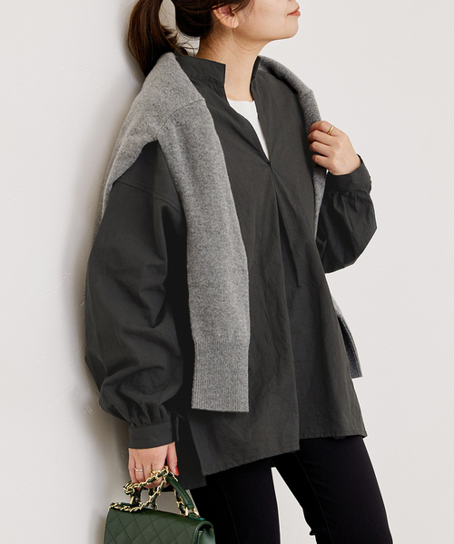 ARMY TWILL（アーミーツイル）の「別注【ARMY TWILL / アーミーツイル】PO SHIRT：シャツ（シャツ/ブラウス・レディース・アイボリー/ブラック・FREE）」の9枚目の写真