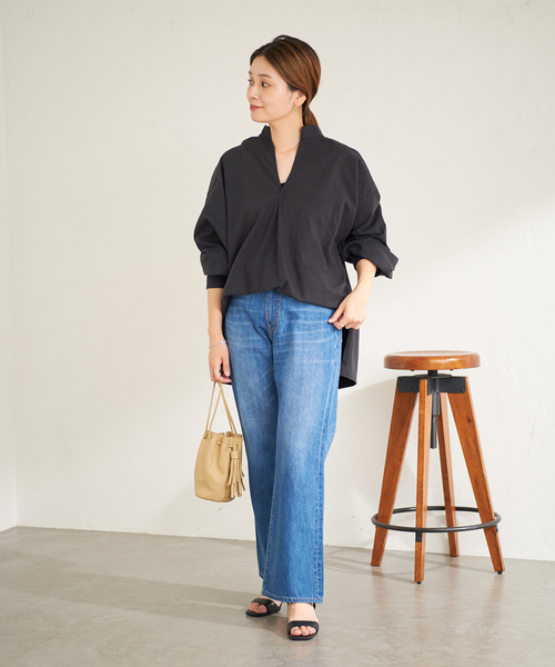 ARMY TWILL（アーミーツイル）の「別注【ARMY TWILL / アーミーツイル】PO SHIRT：シャツ（シャツ/ブラウス・レディース・アイボリー/ブラック・FREE）」の7枚目の写真
