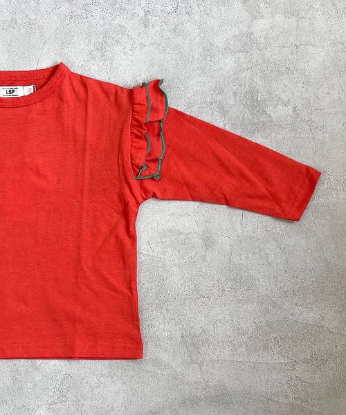 Life Support Products（ライフサポートプロダクツ）の「吸水速乾ショルダーフリルロンT（80～150cm）（Tシャツ/カットソー・キッズ・ブラック/レッド/ラベンダー・90/100/110/120/80/130/95/140/150）」の5枚目の写真