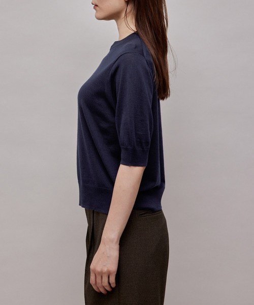 ROPE'（ロペ）の「アンサンブル対応/ハイゲージ5分袖モックネックニット（ニット/セーター・レディース・パープル/ネイビー/グリーン/ベージュ系その他/キャメル/ホワイト系その他2・38）」の12枚目の写真