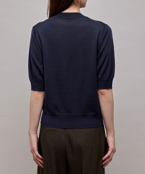 ROPE'（ロペ）の「アンサンブル対応/ハイゲージ5分袖モックネックニット（ニット/セーター・レディース・パープル/ネイビー/グリーン/ベージュ系その他/キャメル/ホワイト系その他2・38）」の20枚目の写真