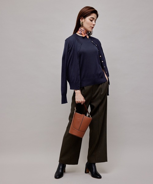 ROPE'（ロペ）の「アンサンブル対応/ハイゲージ5分袖モックネックニット（ニット/セーター・レディース・パープル/ネイビー/グリーン/ベージュ系その他/キャメル/ホワイト系その他2・38）」の18枚目の写真