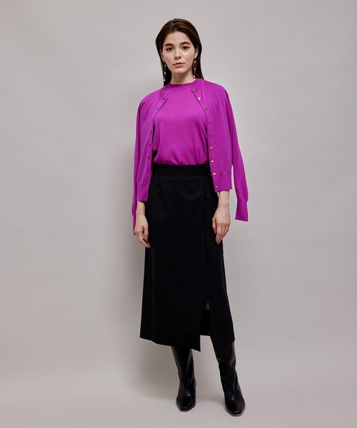 ROPE'（ロペ）の「アンサンブル対応/ハイゲージ5分袖モックネックニット（ニット/セーター・レディース・パープル/ネイビー/グリーン/ベージュ系その他/キャメル/ホワイト系その他2・38）」の14枚目の写真