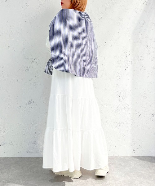 apres jour mignon（アプレジュールミニョン）の「コットンティアードスカート【ZOZOTOWN限定アイテム】（スカート・レディース・オフホワイト/マスタード/ネイビー/ブラック・MEDIUM/SMALL/X-LARGE）」の9枚目の写真