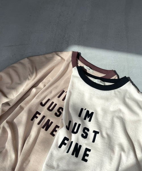 RED CHOP WORKS（レッドチョップワークス）の「RED CHOP WORKS(レッドチョップワークス) "I'M JUST FINE" ロングTシャツ（Tシャツ/カットソー・レディース・キナリ/ベージュ/ホワイト・38）」の5枚目の写真