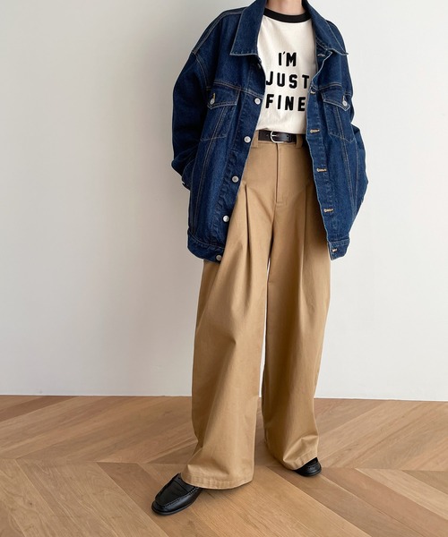 RED CHOP WORKS（レッドチョップワークス）の「RED CHOP WORKS(レッドチョップワークス) "I'M JUST FINE" ロングTシャツ（Tシャツ/カットソー・レディース・キナリ/ベージュ/ホワイト・38）」の9枚目の写真