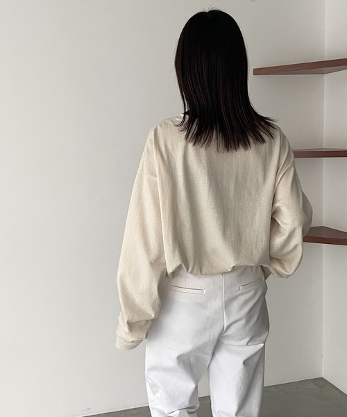 RED CHOP WORKS（レッドチョップワークス）の「RED CHOP WORKS(レッドチョップワークス) "I'M JUST FINE" ロングTシャツ（Tシャツ/カットソー・レディース・キナリ/ベージュ/ホワイト・38）」の16枚目の写真