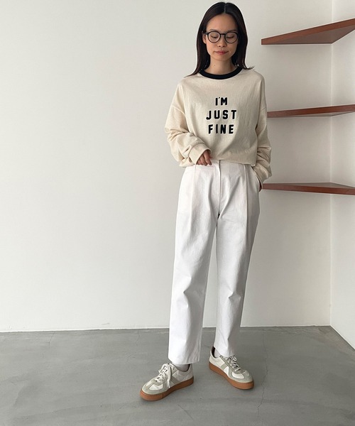 RED CHOP WORKS（レッドチョップワークス）の「RED CHOP WORKS(レッドチョップワークス) "I'M JUST FINE" ロングTシャツ（Tシャツ/カットソー・レディース・キナリ/ベージュ/ホワイト・38）」の17枚目の写真