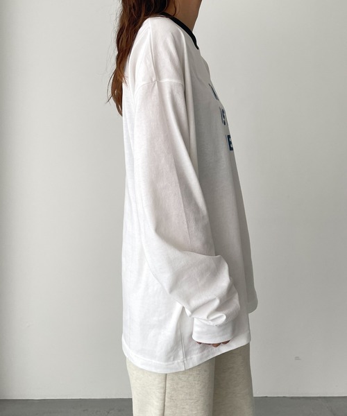 RED CHOP WORKS（レッドチョップワークス）の「RED CHOP WORKS(レッドチョップワークス) "I'M JUST FINE" ロングTシャツ（Tシャツ/カットソー・レディース・キナリ/ベージュ/ホワイト・38）」の19枚目の写真