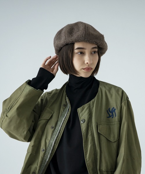 SUBLIME（サブライム）の「【SUBLIME/サブライム】BRUSHED FUR BERET フェイクファー ベレー帽（ハンチング/ベレー帽・レディース・ブラック/モカ・FREE）」の3枚目の写真
