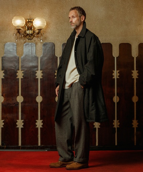 【WILD LIFE TAILOR】ツイード　ドロップショルダー　ウールコート WILD LIFE TAILOR】ツイードドロップショルダーウールコート