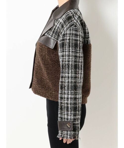 RESEXXY（リゼクシー）の「【WEB限定】ツイードボアジャケット（ライダースジャケット・レディース・ブラック/ブラウン・FREE）」の15枚目の写真