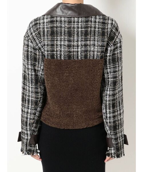 RESEXXY（リゼクシー）の「【WEB限定】ツイードボアジャケット（ライダースジャケット・レディース・ブラック/ブラウン・FREE）」の16枚目の写真