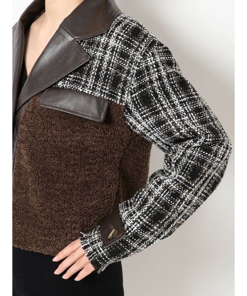 RESEXXY（リゼクシー）の「【WEB限定】ツイードボアジャケット（ライダースジャケット・レディース・ブラック/ブラウン・FREE）」の18枚目の写真