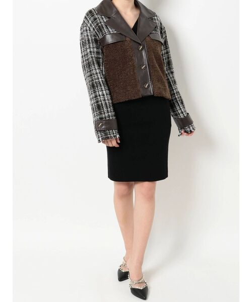 RESEXXY（リゼクシー）の「【WEB限定】ツイードボアジャケット（ライダースジャケット・レディース・ブラック/ブラウン・FREE）」の22枚目の写真