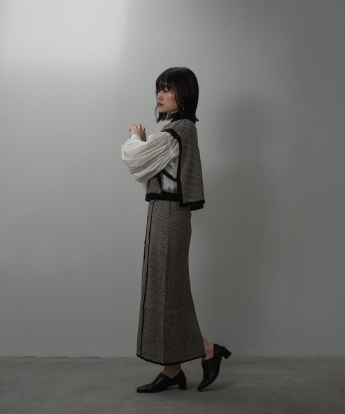 I_am（アイアム）の「jacquard knit tight skirt（スカート・レディース・ブラック/アイボリー/オリーブ・FREE）」の4枚目の写真