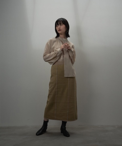 I_am（アイアム）の「jacquard knit tight skirt（スカート・レディース・ブラック/アイボリー/オリーブ・FREE）」の7枚目の写真