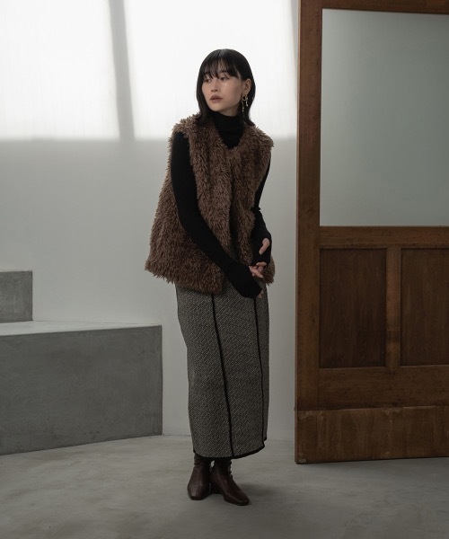 I_am（アイアム）の「jacquard knit tight skirt（スカート・レディース・ブラック/アイボリー/オリーブ・FREE）」の16枚目の写真