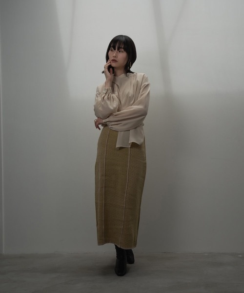 I_am（アイアム）の「jacquard knit tight skirt（スカート・レディース・ブラック/アイボリー/オリーブ・FREE）」の9枚目の写真